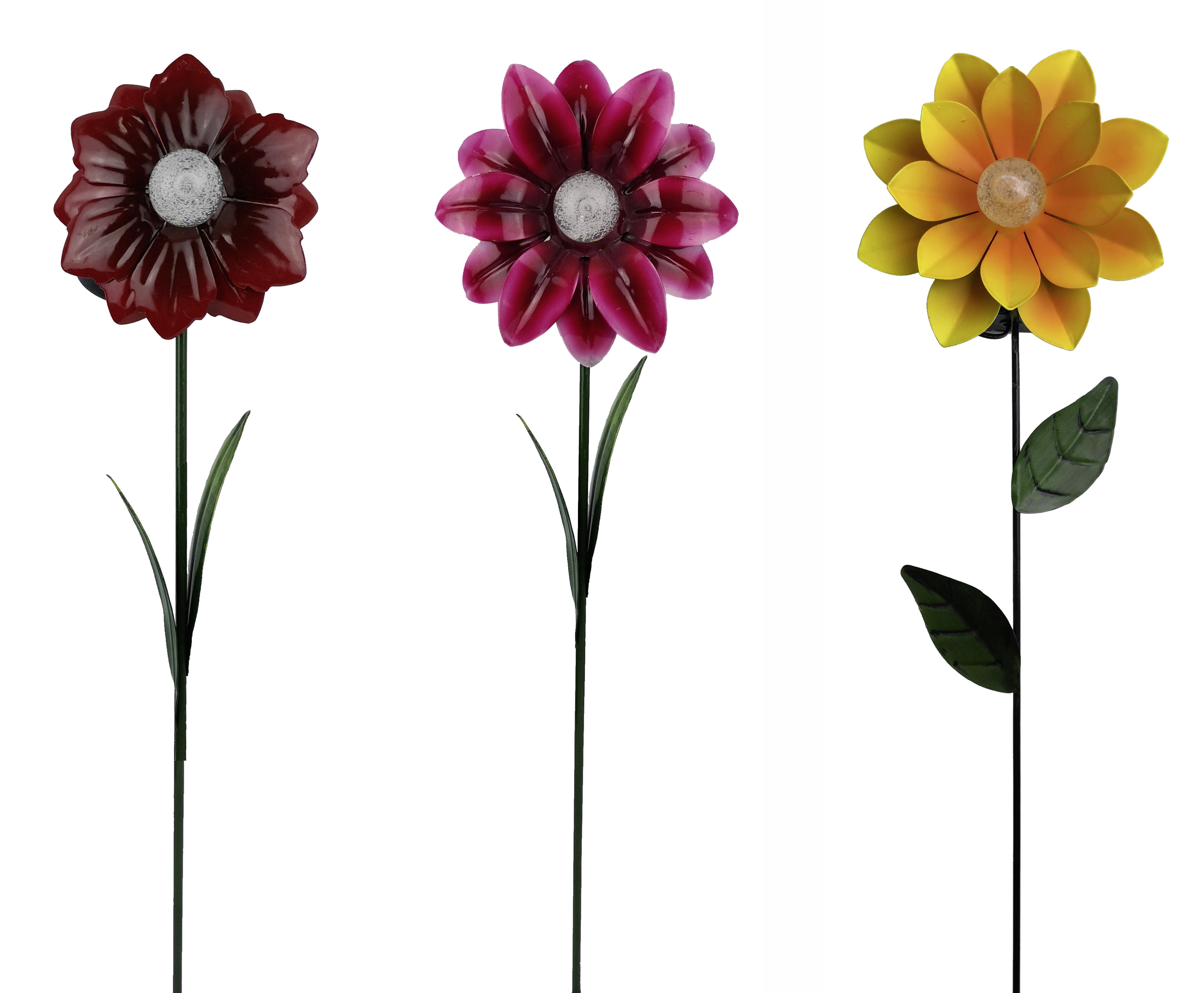 Solarleuchte Multicolor Blume H: 49,5cm - Lila/Rot, KONVENTIONELL, Metall (11/6/49,5cm) - Homezone