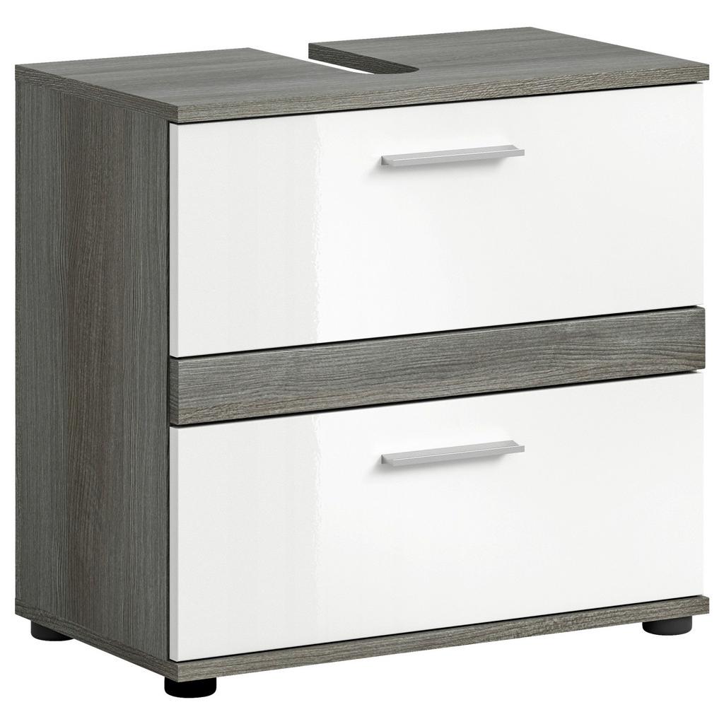 Waschbeckenunterschrank Blake Rauchsilber/Weiß B: 60 cm