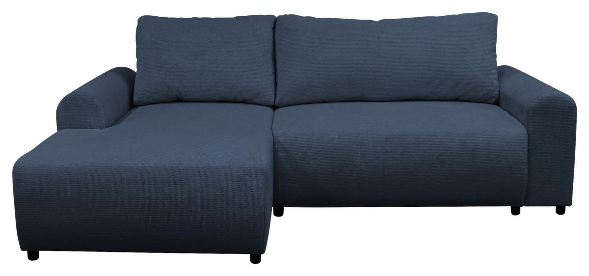 Ecksofa Velo Dunkelblau S: 160x250 Cm - Schwarz/Dunkelblau, Design, Textil (160/250cm) - MID.YOU