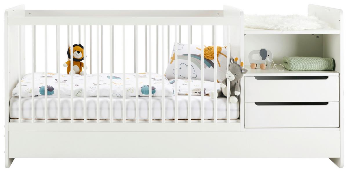 Dětská postýlka KIT NEW- M bílá, PL:cca. 70/140cm - bílá, Moderní, dřevo/kompozitní dřevo (204/75/95cm) - Mömax