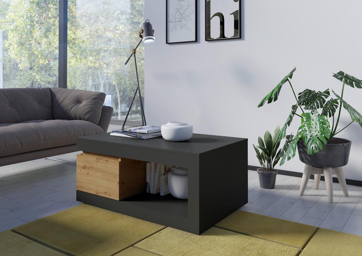 Couchtisch Luci Grau Eiche Artisan/Grau B: 110 cm - Eiche Artisan/Grau, Trend, Holzwerkstoff (110/50,3/70cm) - MID.YOU