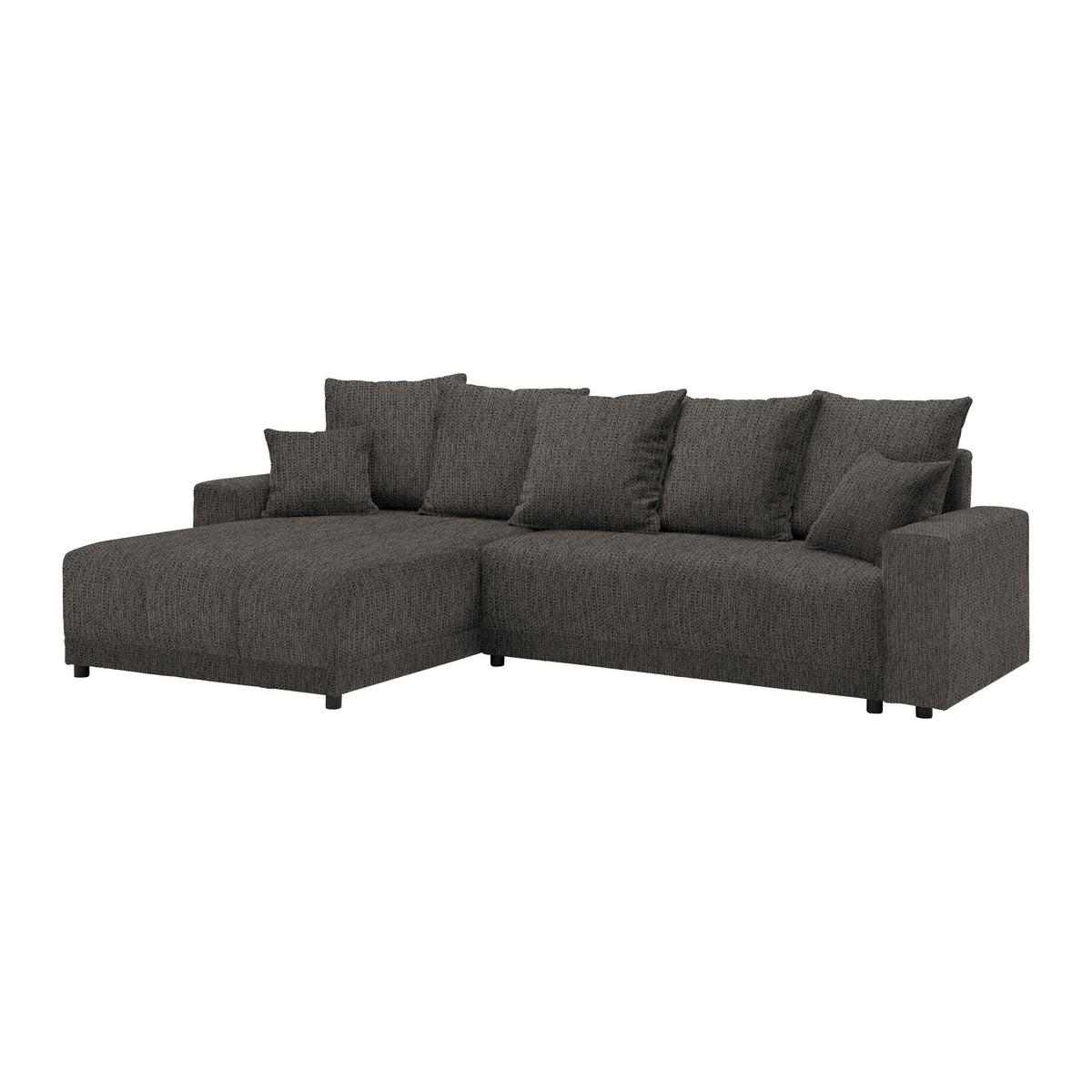 Rohová sedačka ALATRI, oboustr.,antracitová,s polšt. - černá/zelená, Moderní, textil/plast (289/90/176cm) - Based