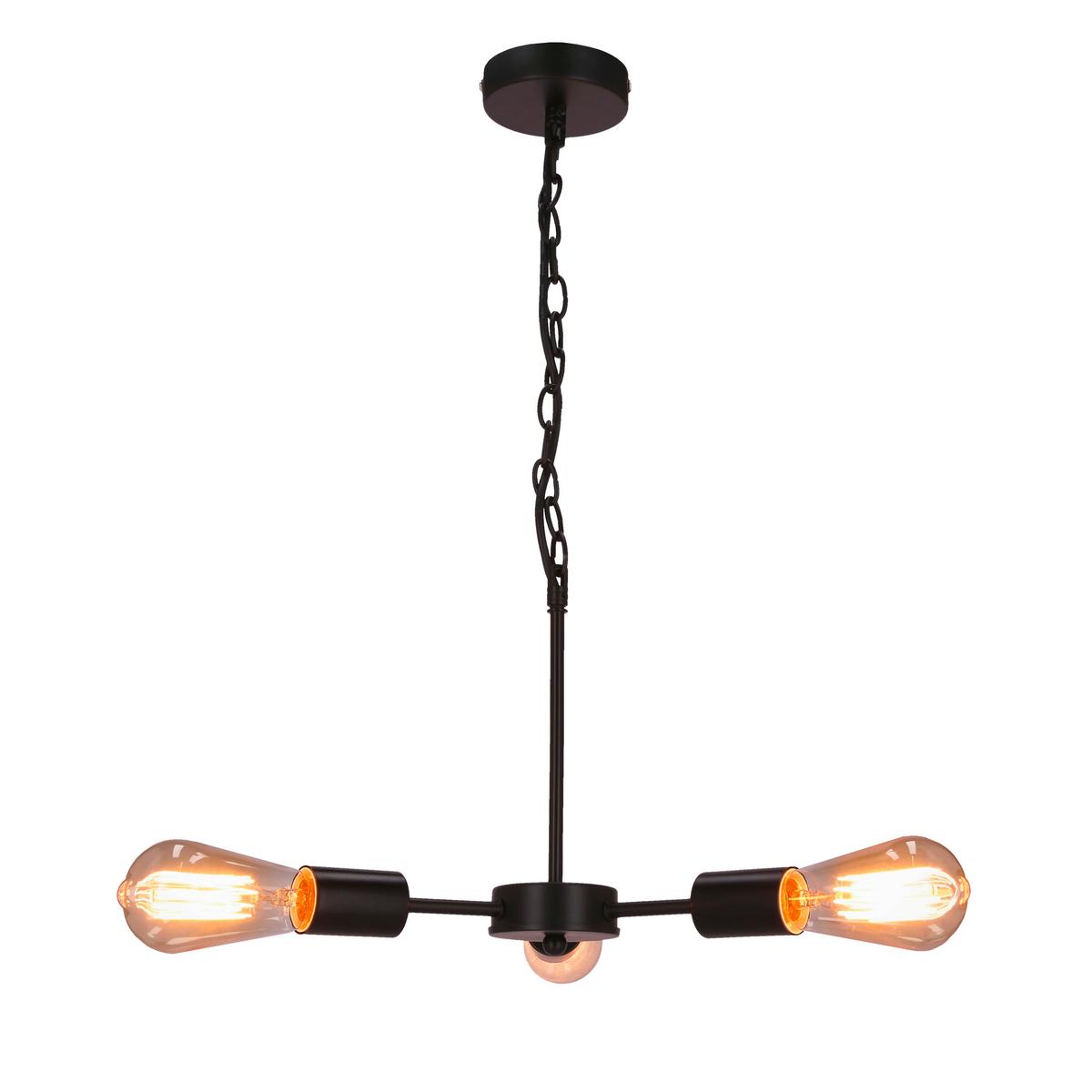 Pendelleuchte 33-09371 Sparta - Schwarz, Design, Metall (36/36/105cm)