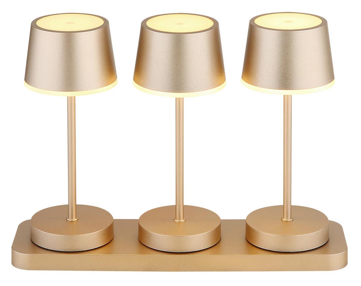 Tischleuchte, Opal/Champagner Kunststoff, 230V - Champagner/Opal, Design, Kunststoff/Metall (8,3/20cm) - Globo