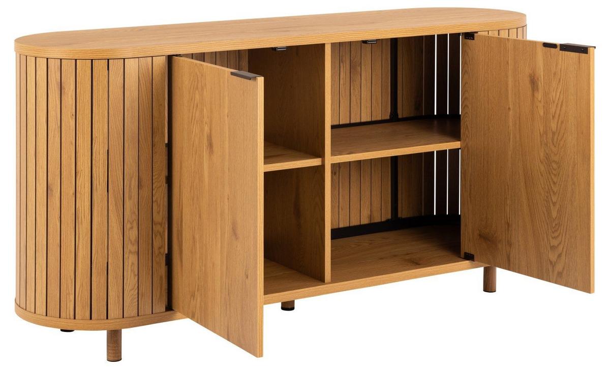Komoda COLIMA š: 160 cm - tmavě hnědá/barvy dubu, Trend, kov/kompozitní dřevo (160/80/45cm)