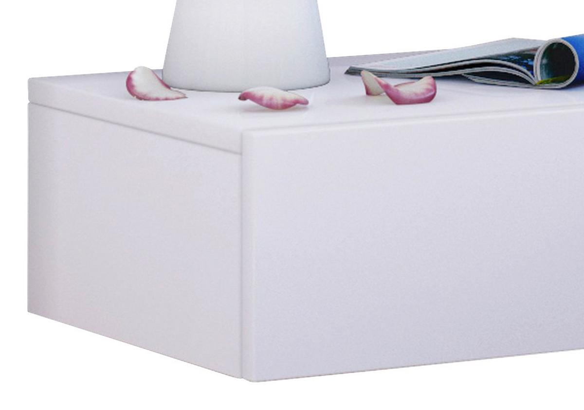 Nachtkästchen Weiß H: 15 cm Hängend Dormas - Weiß, Design, Holzwerkstoff (46/15/30cm) - MID.YOU