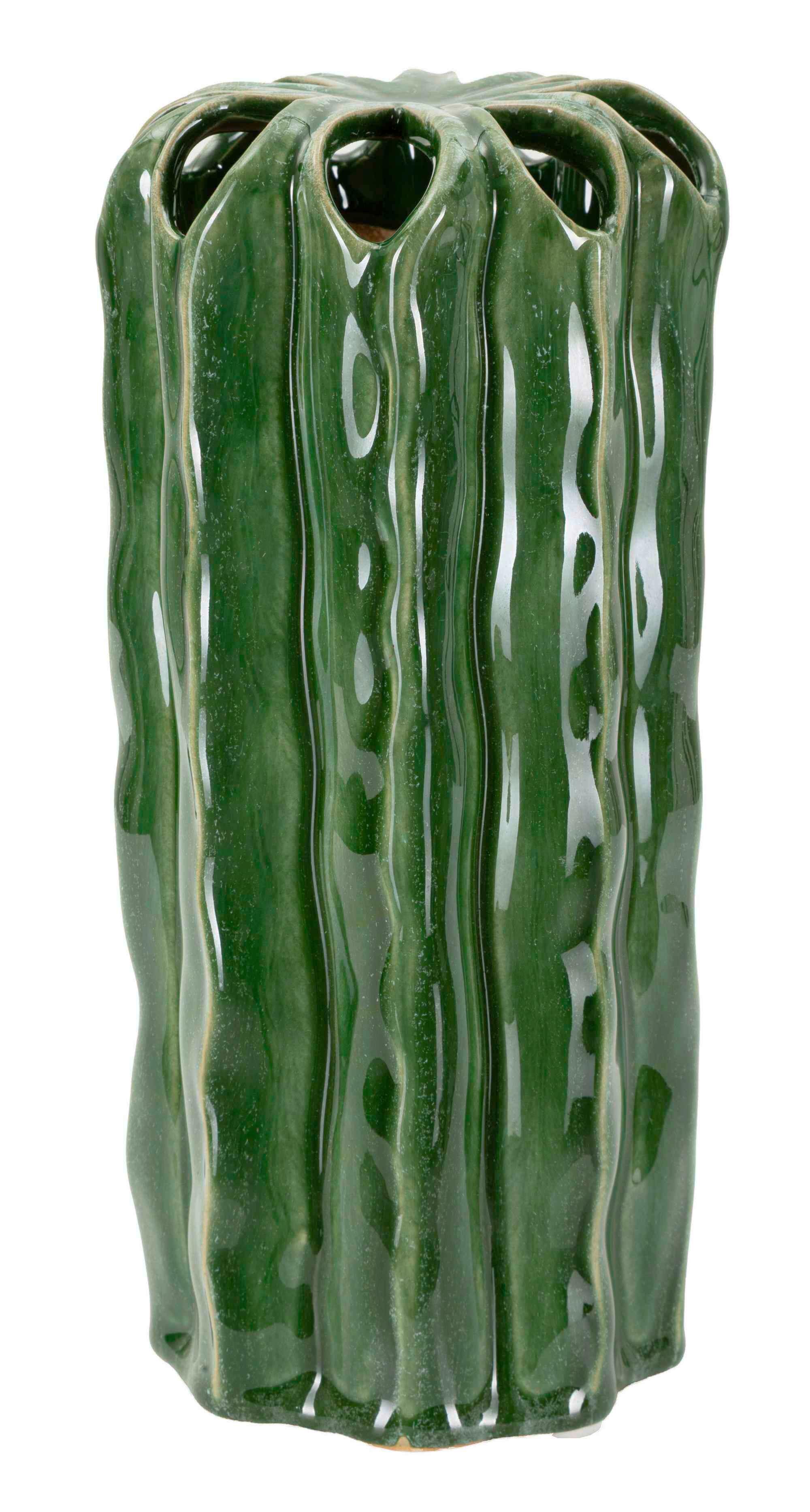 Vase Tall Cactus Pot Grün B: 11,5 cm - Grün, Basics, Keramik (11,5/23,5/11,5cm)