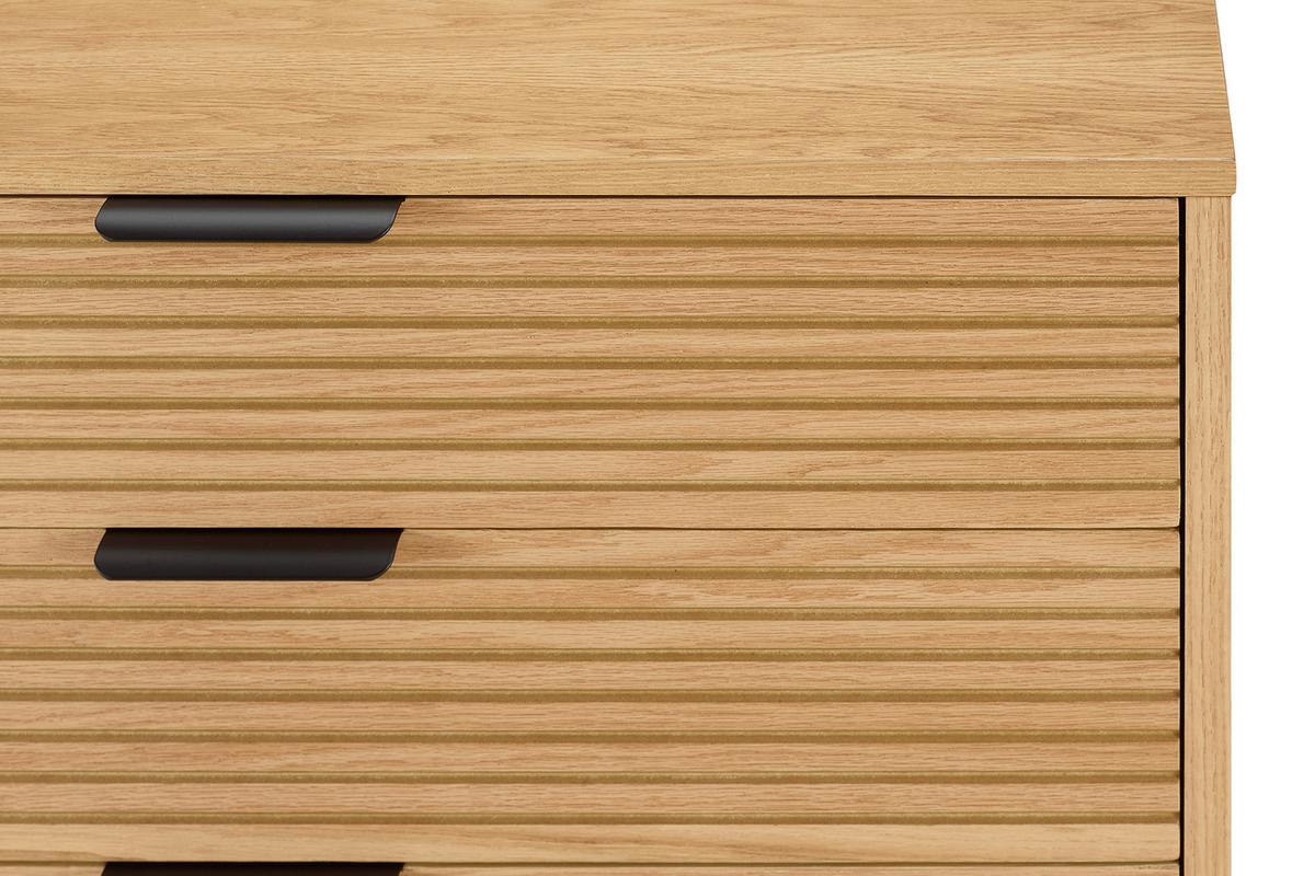 Kommode Schwarz, Eiche Dekor B: 80cm - Eichefarben/Schwarz, Design, Holz/Holzwerkstoff (80/113/40cm) - Livetastic