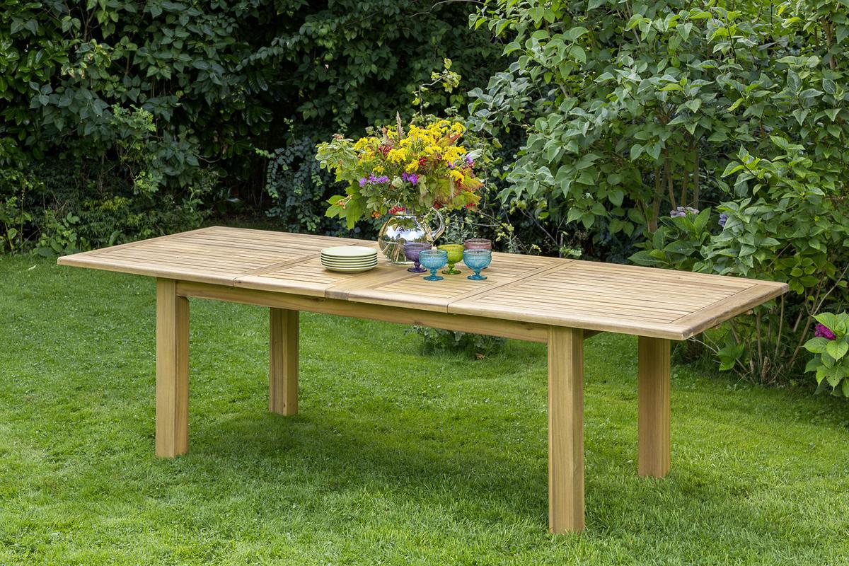 Gartentisch ausziehbar Paraiba Akazienholz L: 180 cm - Akaziefarben, ROMANTIK / LANDHAUS, Holz (180-260/100/75cm) - Gardenson