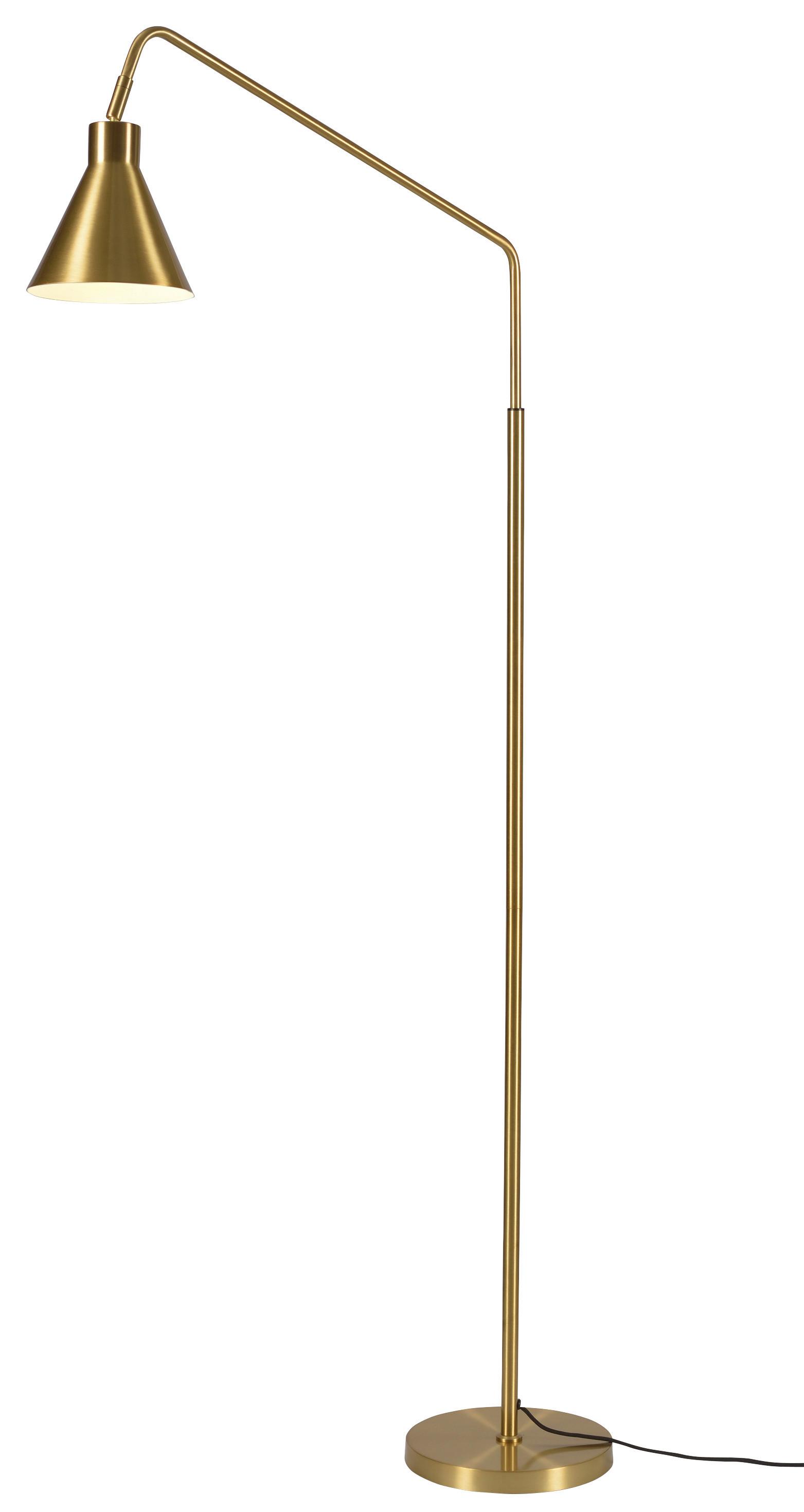 Stehlampe Lyon Goldfarben 1-Flammig drehbar mit Flexarm - Goldfarben, Design, Metall (89/153cm) - It's about Romi