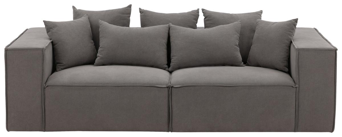 2-Sitzer-Sofa Gillholmen - Schwarz/Grau, Design, Kunststoff/Textil (232/80/116cm) - Livetastic