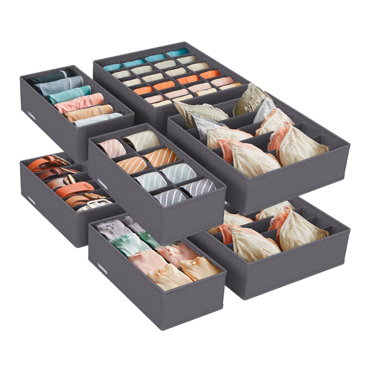 Schubladeneinteilung Grau B: 32 cm - Grau, Basics, Textil (32/10/32cm)