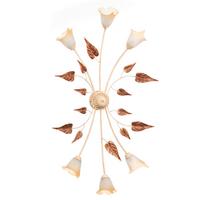 Deckenleuchte 4647/Ov6 - Beige/Weiß, Natur, Glas/Metall (65/40/125cm)