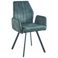 Karosszék Johanna 2 - fekete/sötétzöld, Lifestyle, textil/fém (57/90/60cm)