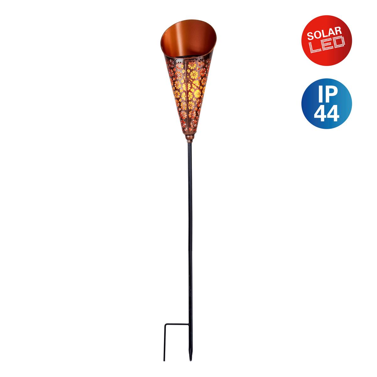 Solarleuchte 5296147 Torch - Schwarz/Kupferfarben, Basics, Kunststoff/Metall (15/12,5/96cm) - Näve