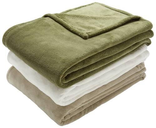 MĚKKÁ DEKA Kuschelix, 140/200cm - olivově zelená, textil (140/200cm) - Modern Living
