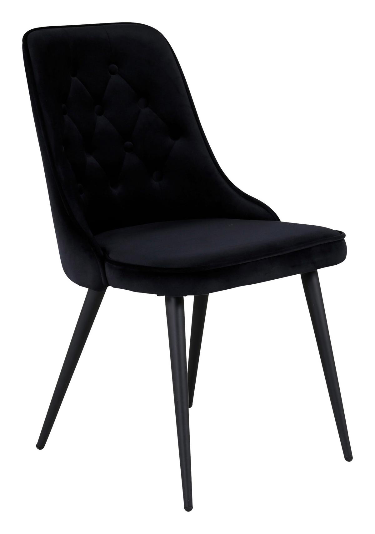 Stuhl-Set Velvet Deluxe - Schwarz, Design, Kunststoff/Textil (50/88.5/66cm) - Livetastic