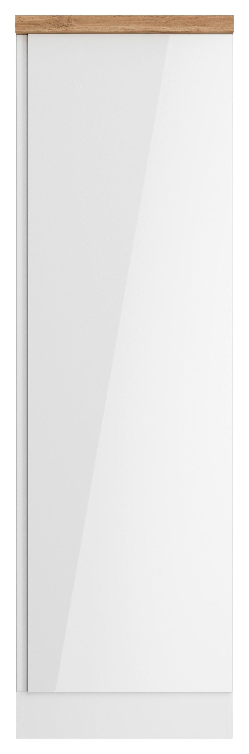 Apothekenschrank Monza B: 50 cm Weiß/Eiche Dekor - Weiß Hochglanz/Eiche Wotan, LIFESTYLE, Holzwerkstoff (50/166/60cm) - Held
