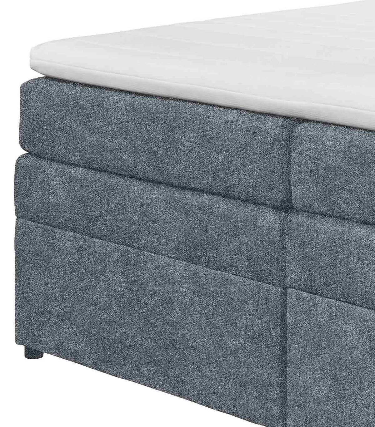 Boxspringbett Mit Topper & Bettkasten 180x200 Tacoma 3 - Anthrazit, KONVENTIONELL, Kunststoff/Textil (180/200cm) - MID.YOU