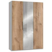 Drehtürenschrank Mit Spiegel 150 Cm Level, Eiche Dekor/weiß - Eichefarben/Weiß, MODERN, Holzwerkstoff (150/216/58cm) - MID.YOU