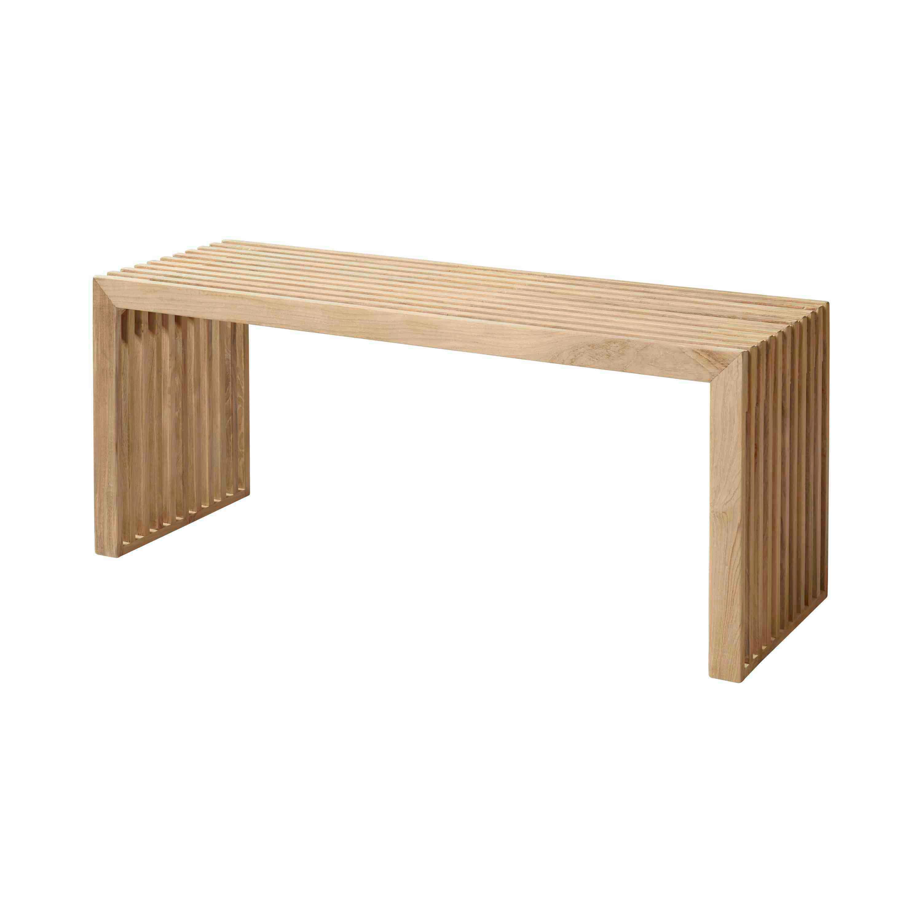 Sitzbank Teakfarben Rib BHT: 104x43x35 cm - Teakfarben, KONVENTIONELL, Holz (104/43/35cm) - MID.YOU
