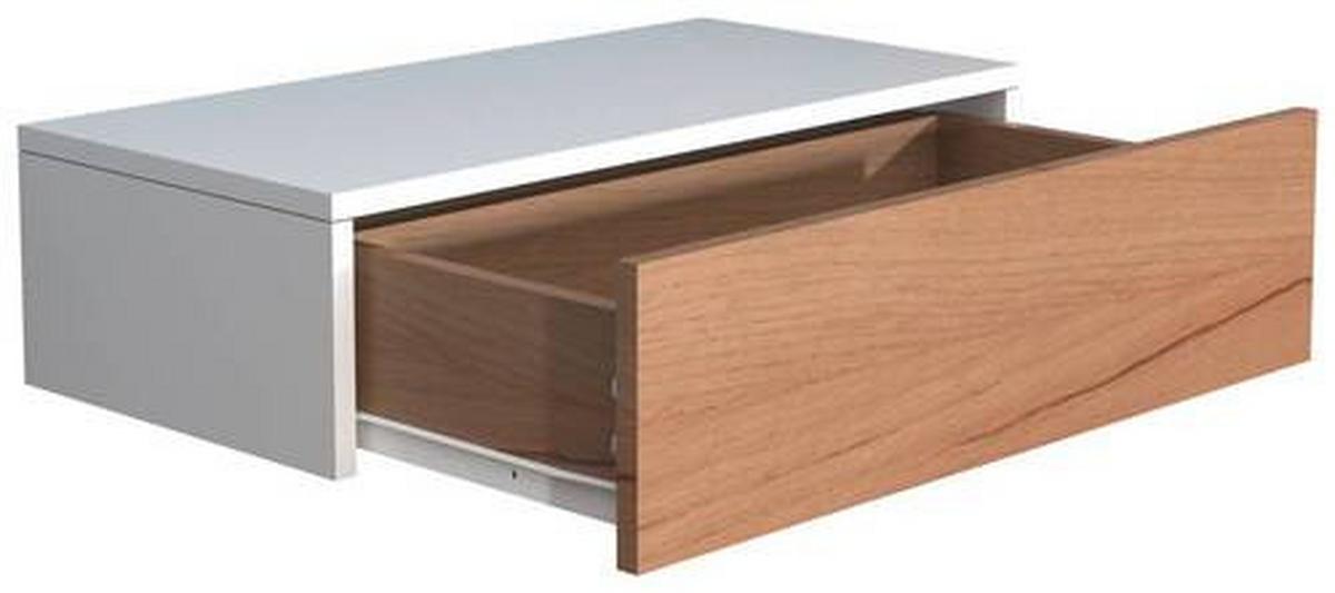 Nachtkästchen Usal M B: 60 Cm Weiß/eiche Dekor - Eichefarben/Weiß, MODERN, Holzwerkstoff (60/15/30cm) - MID.YOU