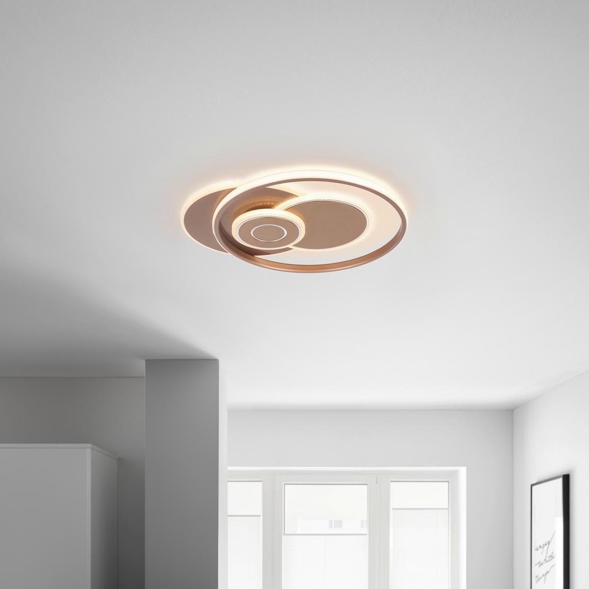 LED stropné svietidlo Marlin - cappuccino, Modern, kov/plast (50/42/5,5cm) - Premium Living