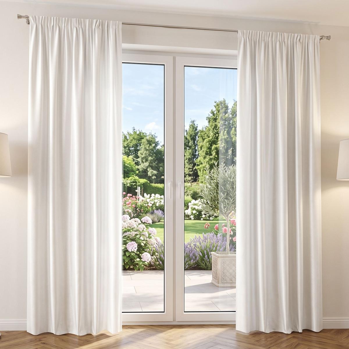 WÄRMESCHUTZVORHANG Weiß B: 135 cm - Weiß, Basics, Textil (135/245cm) - Schmidt W. Gmbh