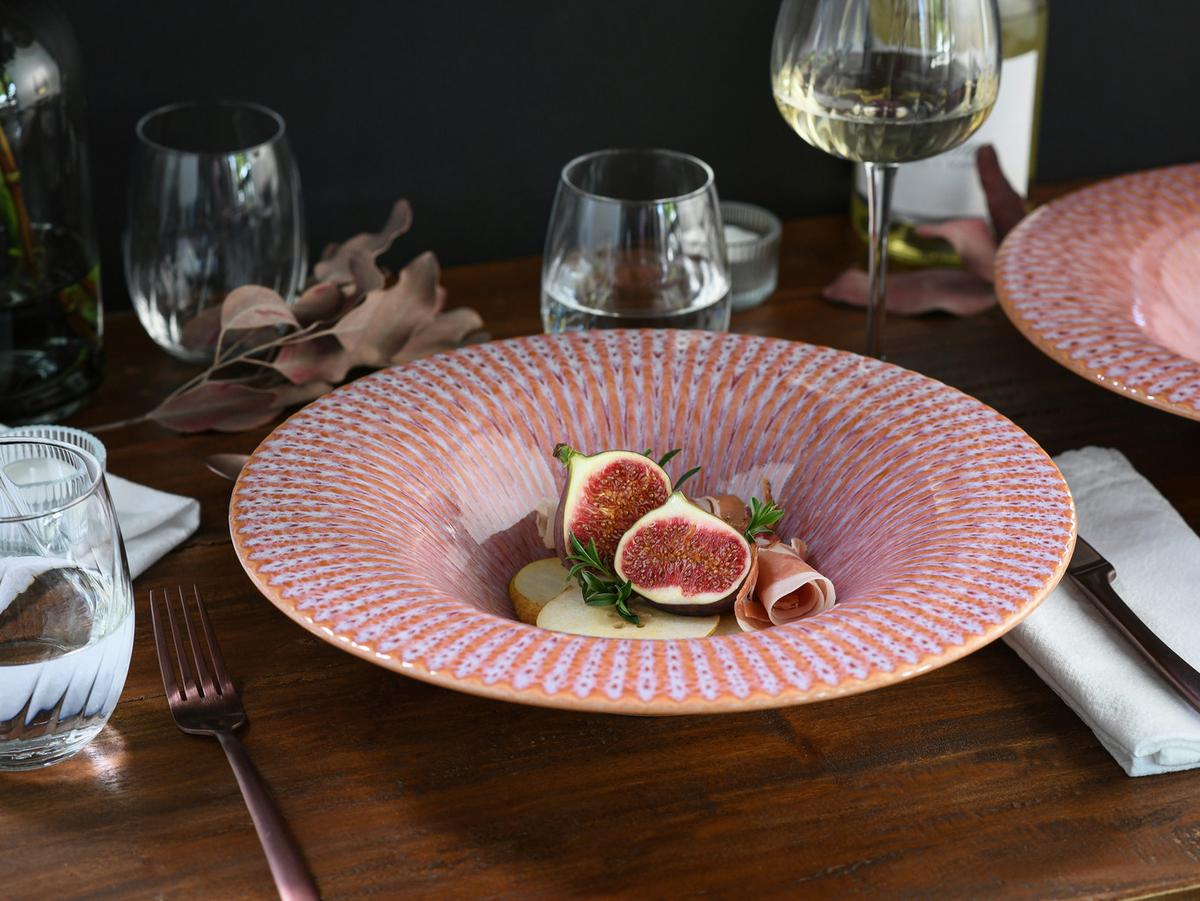 Gourmetteller Allegra Schwarz/Lachsfarben, Ø 30,5 cm - Schwarz/Lachsfarben, Basics, Keramik (30,5/6,5cm) - Creatable