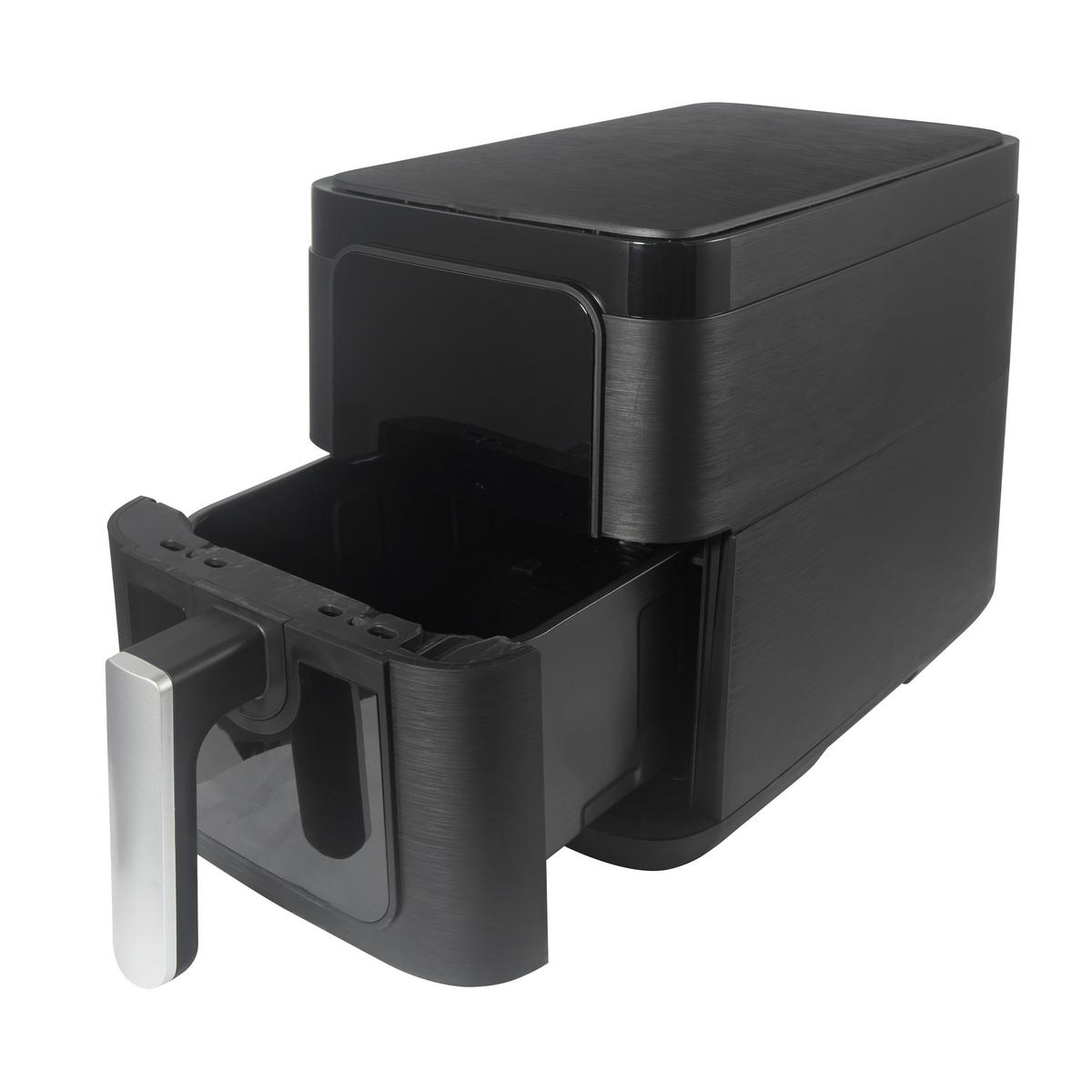HEISSLUFTFRITTEUSE 1500W, 6 Liter - Schwarz, Trend, Glas/Kunststoff (22,7/45/28,3cm)