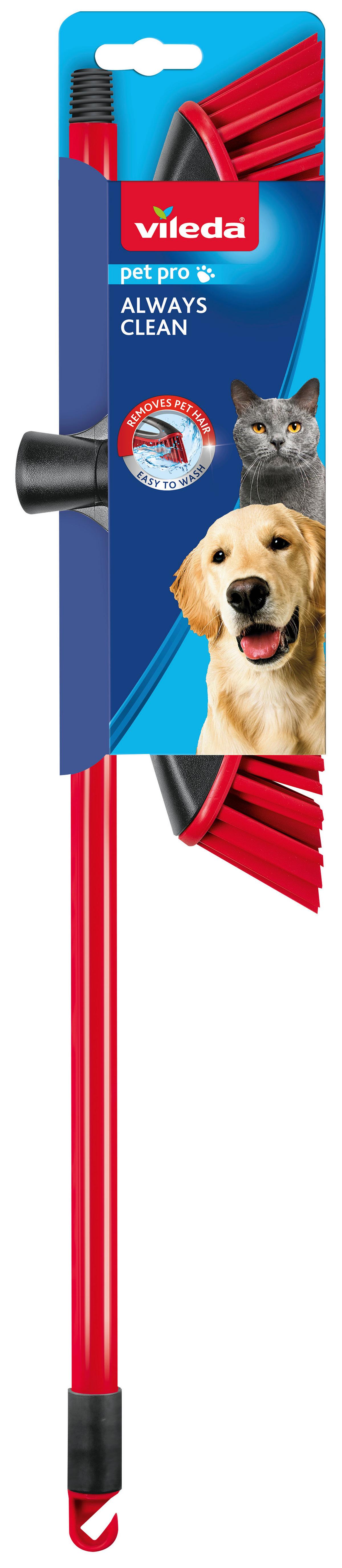 Zimmerbesen Vileda Pet Pro Gummibesen - Rot/Schwarz, Basics (33/83,4/4,8cm) - Vileda