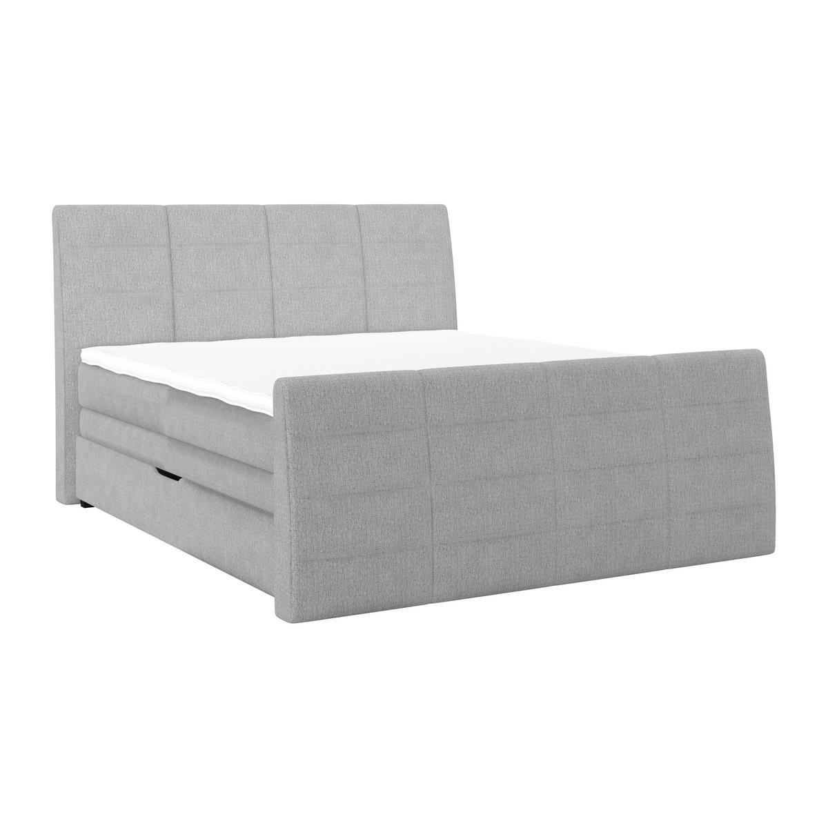 Boxspringbett Libra - Grauweiß/Schwarz, KONVENTIONELL, Textil (160/200cm)