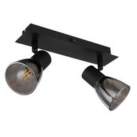 Strahler 54307-2 - Schwarz, Design, Glas/Metall (25/7/15,5cm) - Globo