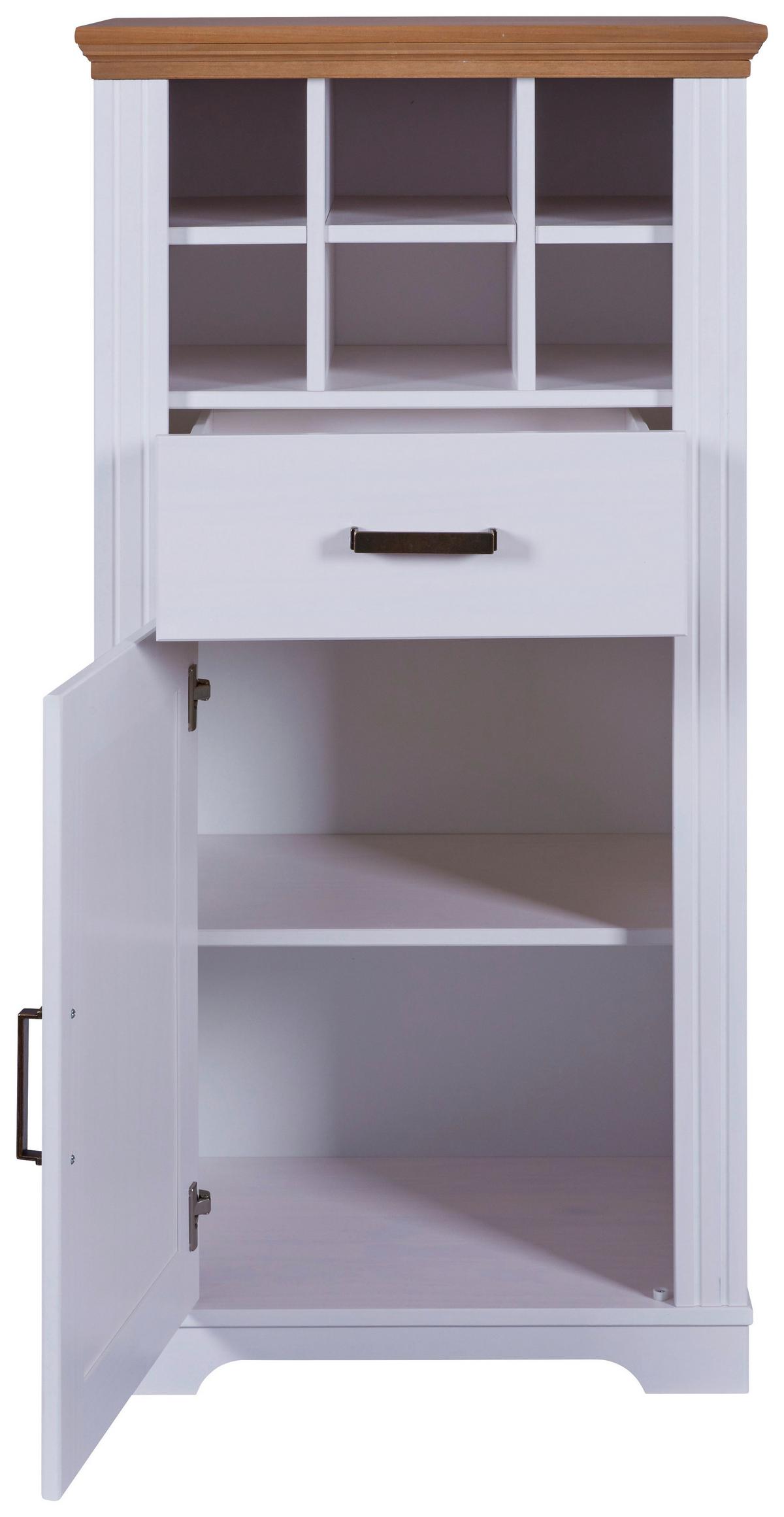 KOMODA MALUNO - bílá/měděné barvy, Romantický / Rustikální, kov/dřevo (68/136/48cm)