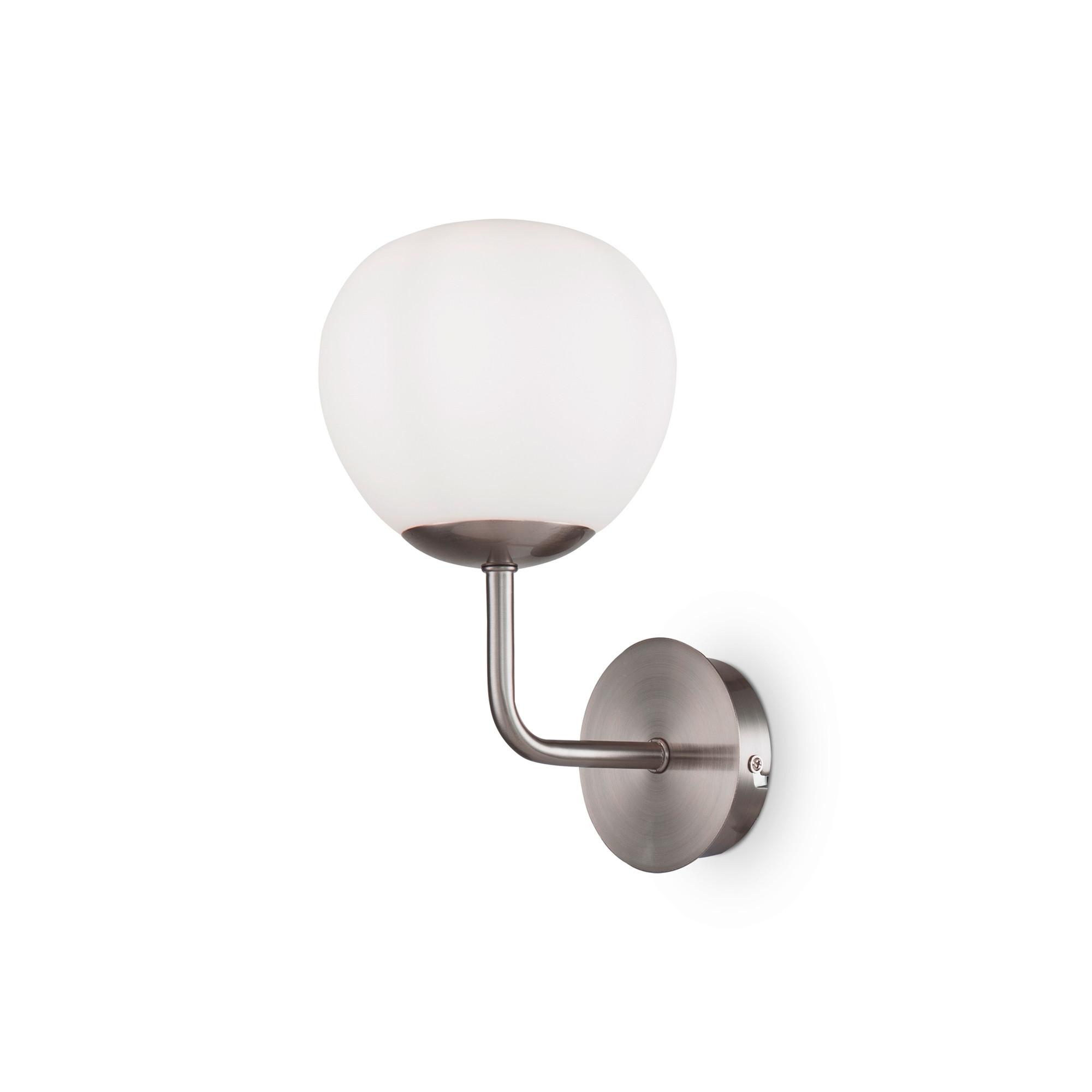 Wandleuchte Erich - Weiß/Nickelfarben, Trend, Glas/Metall (15/27/19cm) - MAYTONI