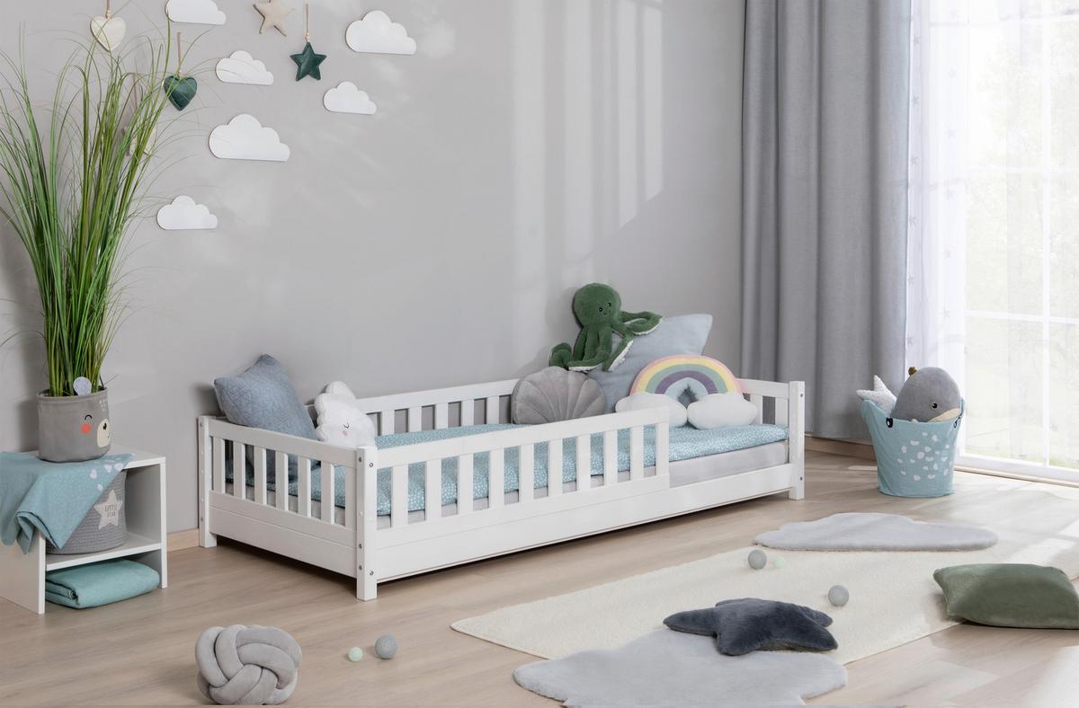 Hausbett Lou Weiß B: 90 Cm - Weiß/Naturfarben, MODERN, Holz (90/200cm) - MID.YOU