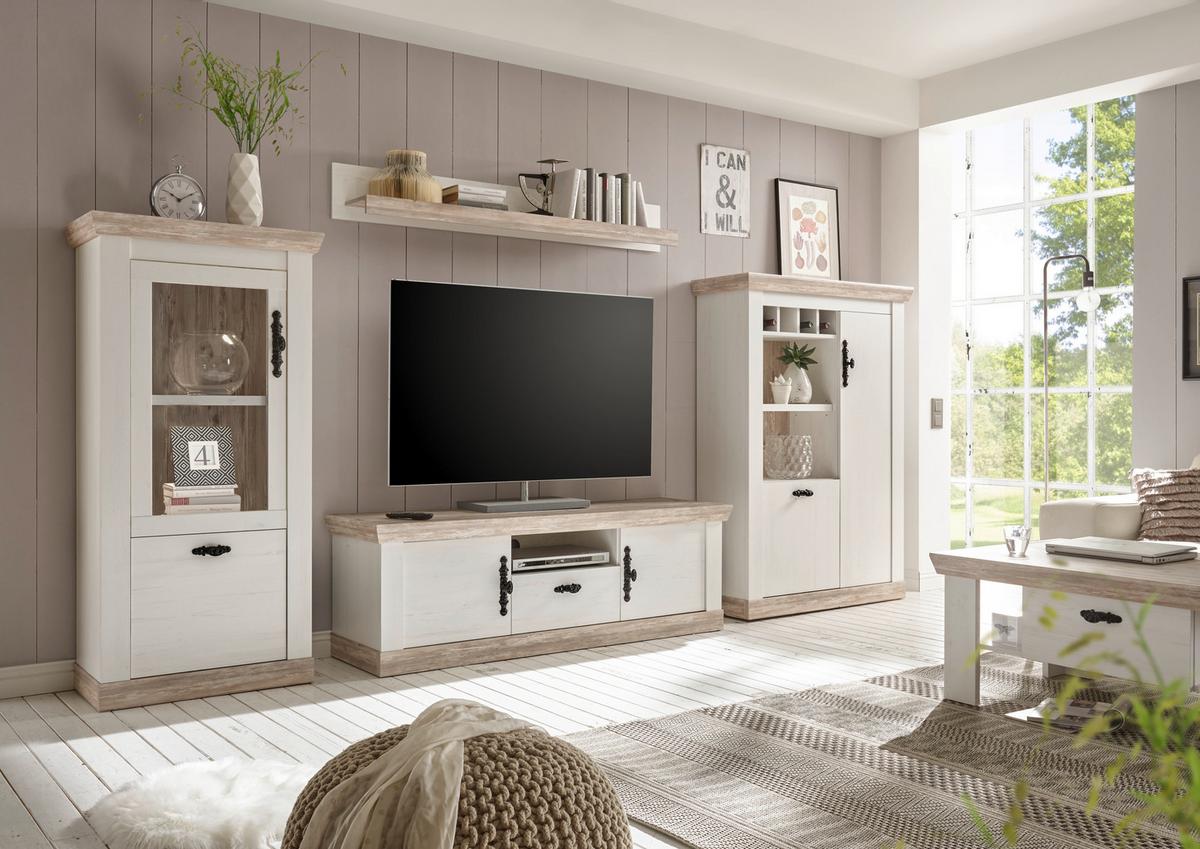 Highboard Florenz Hellbraun/Pinienfarben B:105cm - Hellbraun/Pinienfarben, Design, Holzwerkstoff (105/146/37cm) - MID.YOU