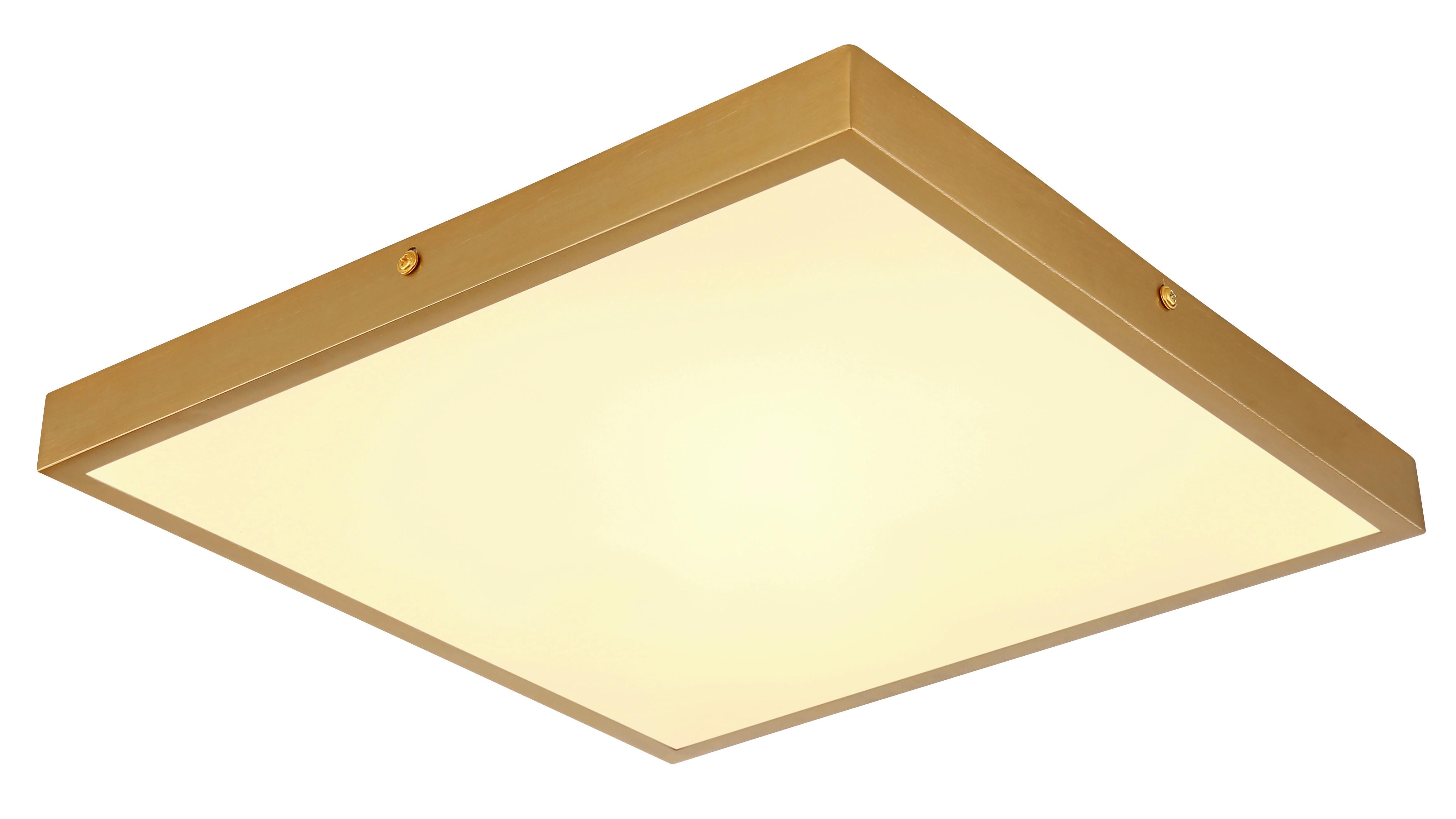 Led-deckenleuchte 12382-22 - Messingfarben/Opal, KONVENTIONELL, Kunststoff/Metall (35/35/3cm) - Globo
