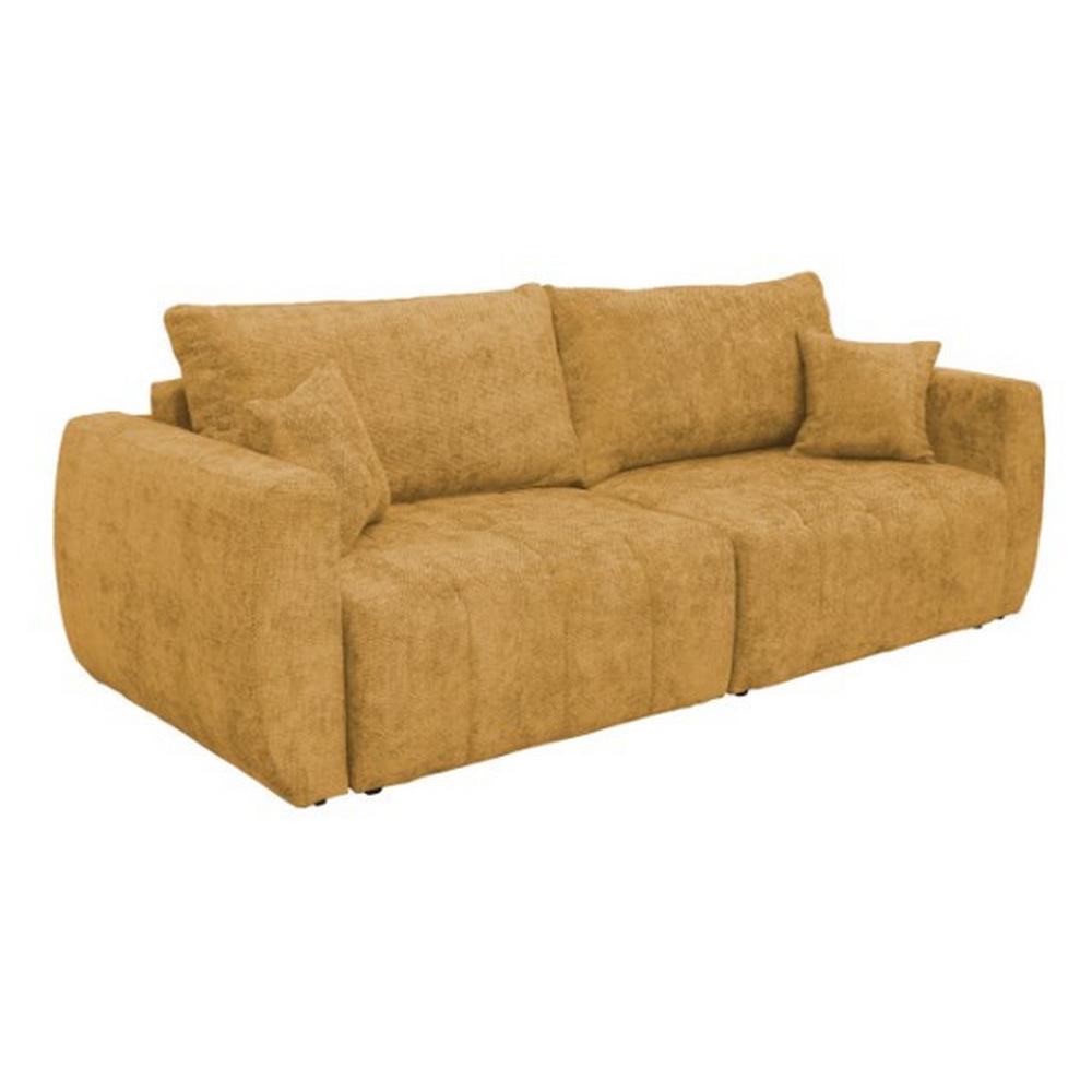 Rozkladacia pohovka BALI, jantárová, s úl. priestorom