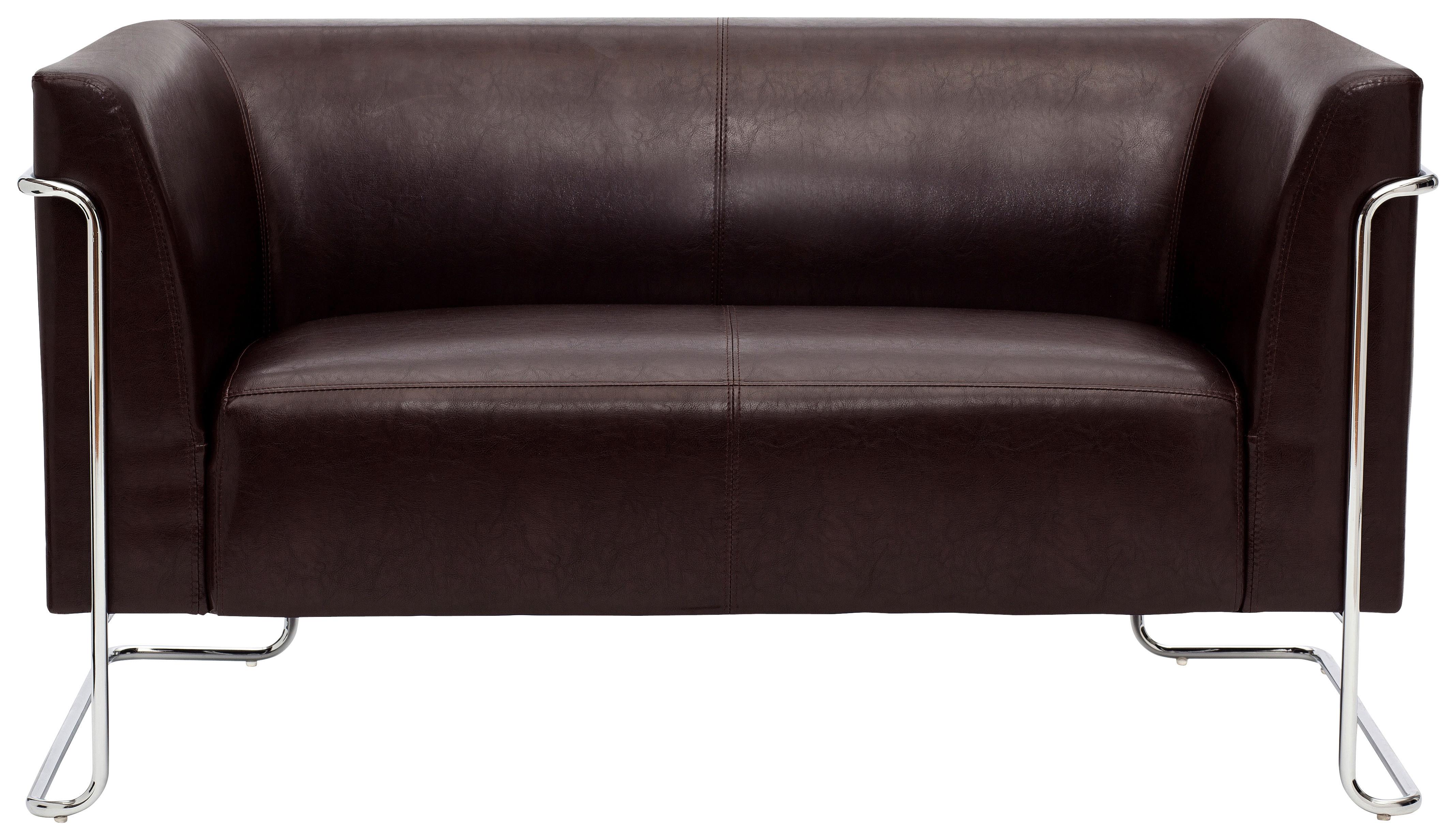 2-sitzer-sofa Curacao Braun Curacao - Dunkelbraun/Silberfarben, MODERN, Textil (130/71/74cm) - MID.YOU