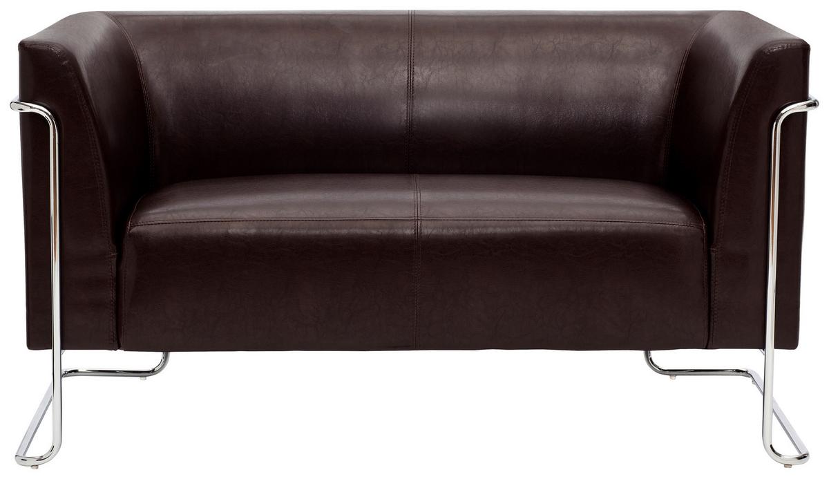 2-sitzer-sofa Curacao Braun Curacao - Dunkelbraun/Silberfarben, MODERN, Textil (130/71/74cm) - MID.YOU