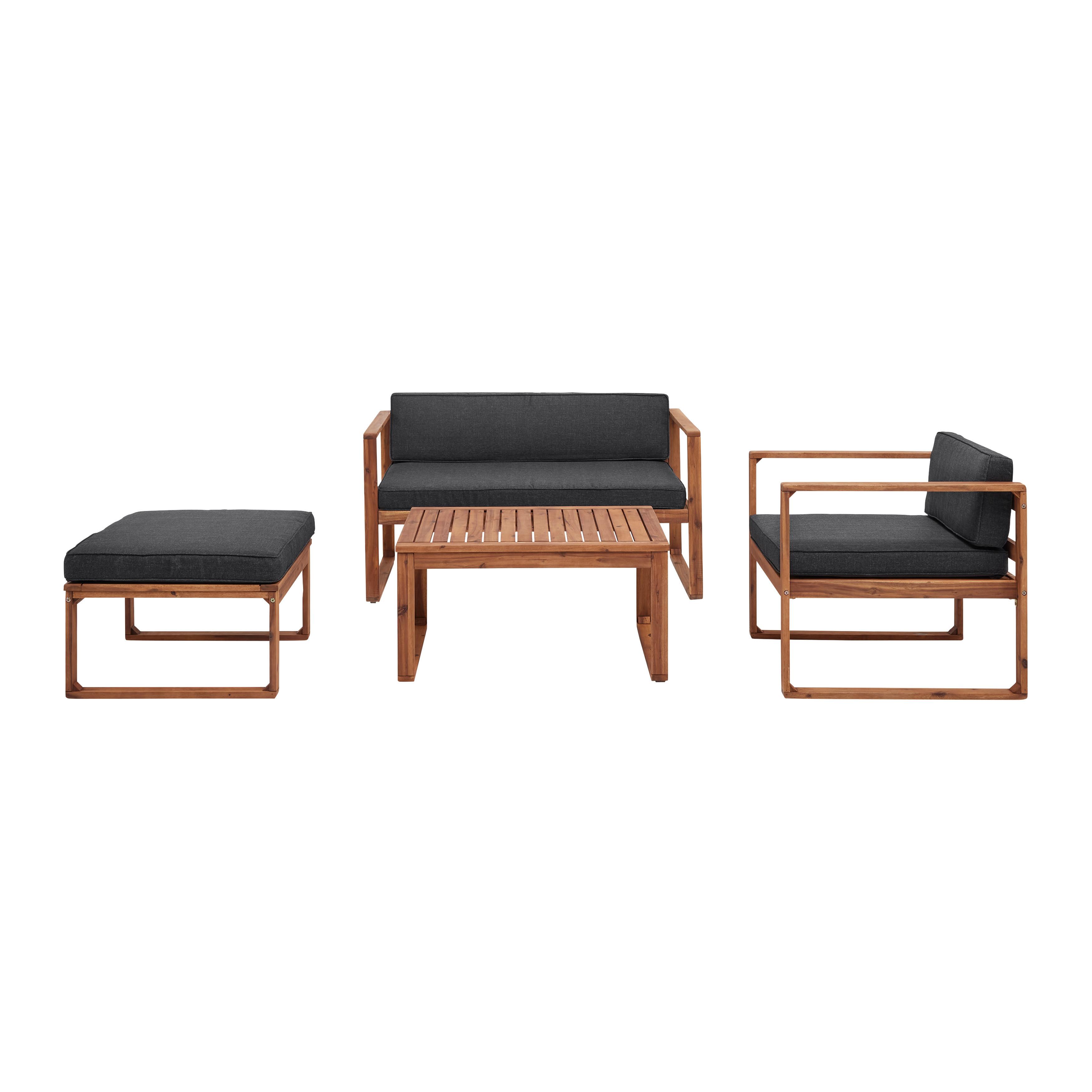 Sedacia zostava na terasu ELIO tmavosivá - tmavosivá, Modern, drevo (120/60/68cm) - Bessagi Garden