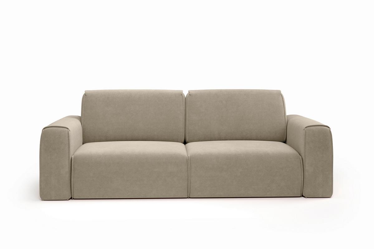 Schlafsofa Tuzzi Hellbraun B: 252cm - Hellbraun/Schwarz, Basics, Textil (252/94/105cm) - Livetastic