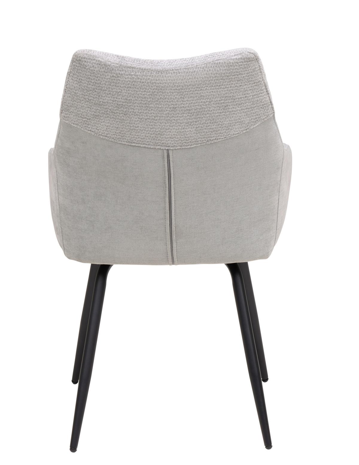 Armlehnstuhl Dali Grau/Schwarz B: 60 cm - Schwarz/Grau, Basics, Textil/Metall (60/86/55cm) - Livetastic