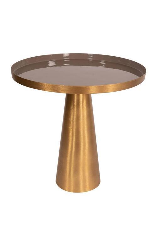 Beistelltisch Morrison Graubraun/goldfarben - Graubraun/Goldfarben, Trend, Metall (51/51/50cm) - Kayoom