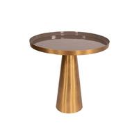 Beistelltisch Morrison Graubraun/Goldfarben - Graubraun/Goldfarben, Trend, Metall (51/51/50cm) - Kayoom