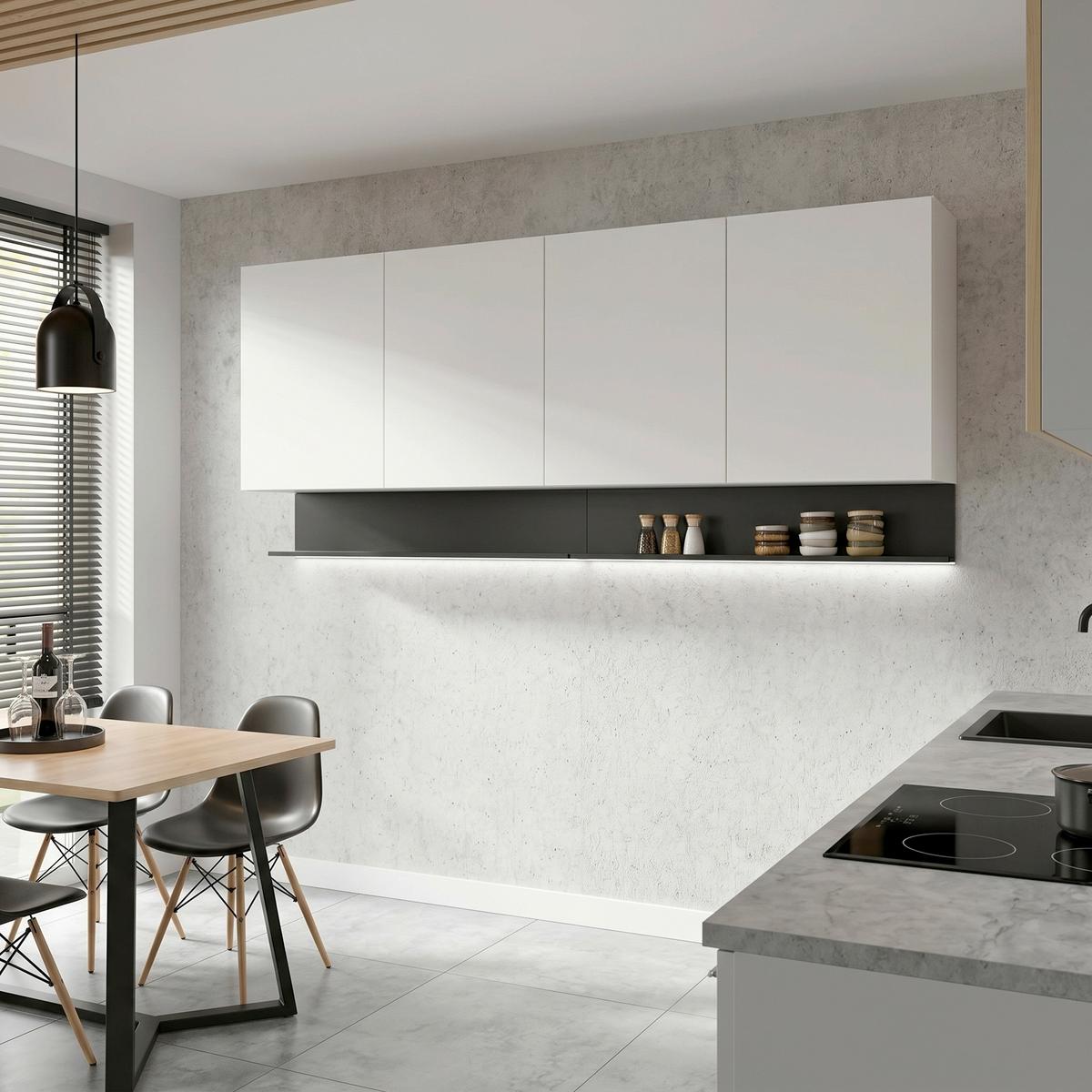 Regálový diel 1x105 cm, 1x120 cm - čierna, Basics, kov (225/12/20cm) - Visiona