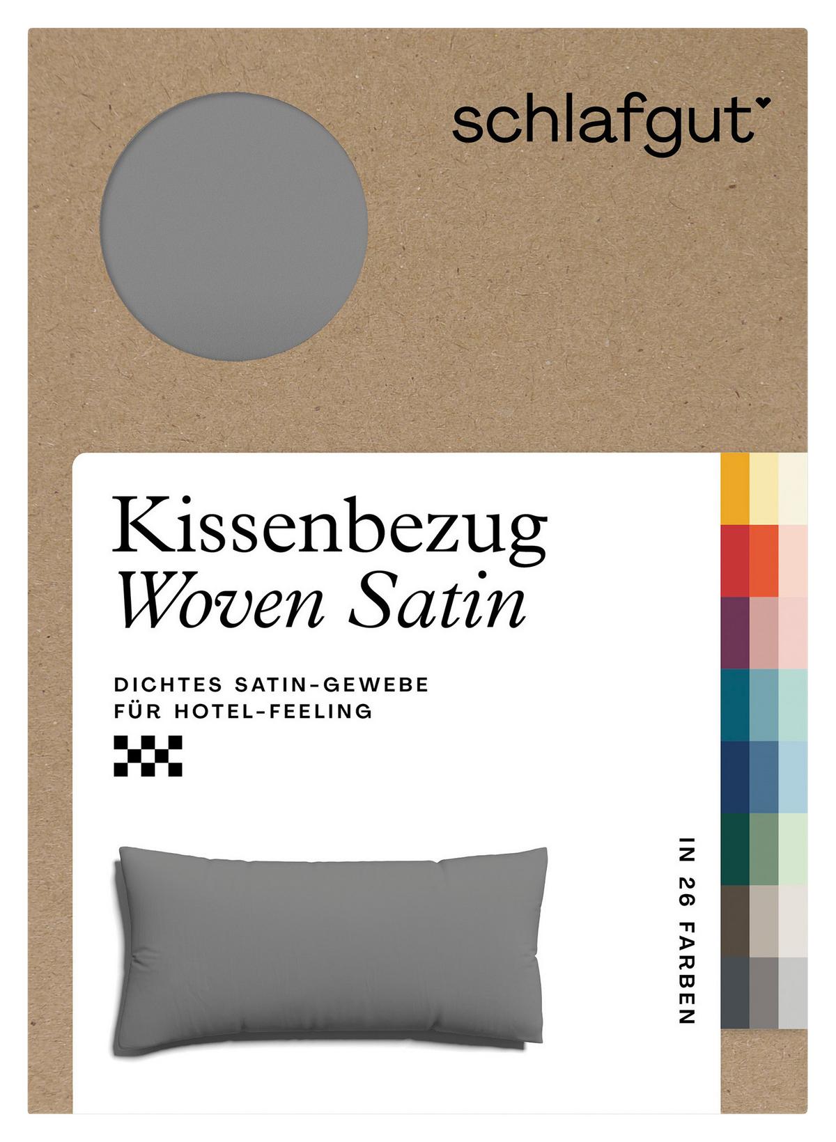 Kopfpolsterbezug Woven Satin - Grau, Basics, Textil (40/80cm) - Schlafgut