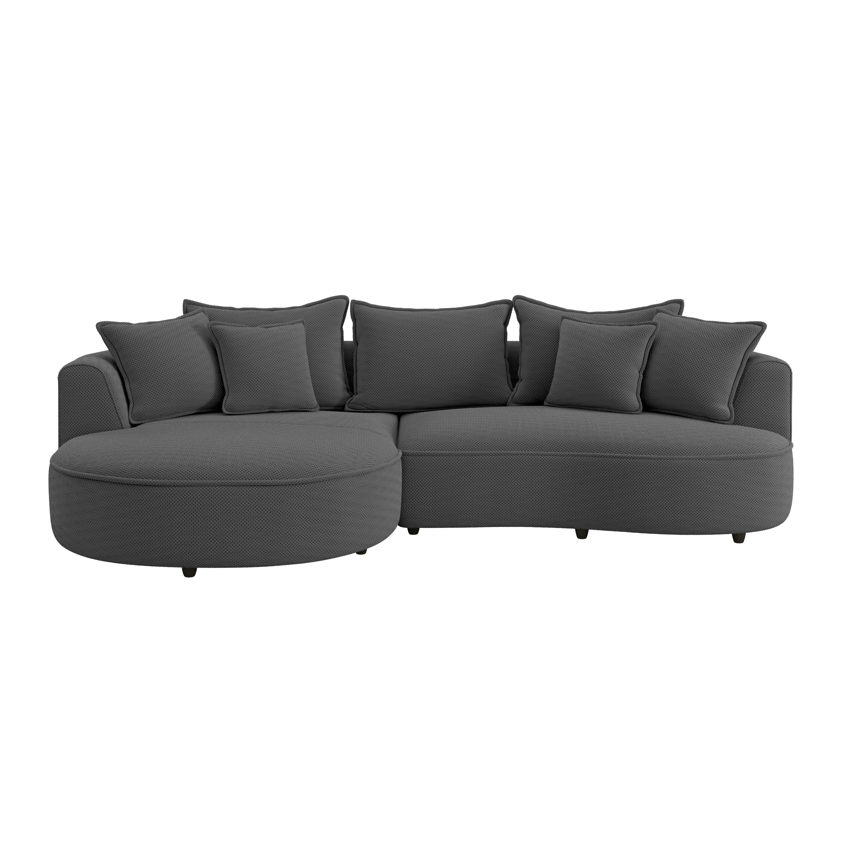 Ecksofa Levi - Anthrazit/Schwarz, MODERN, Textil (168/287cm)