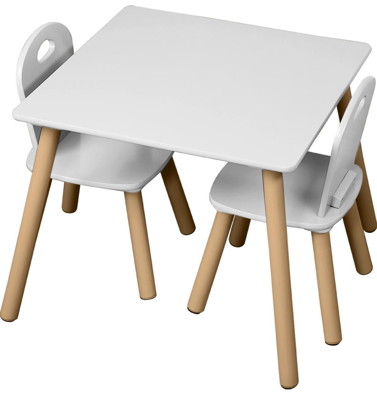 Kindersitzgruppe 3-tlg. Kiefer Weiß - Weiß, MODERN, Holzwerkstoff - Kesper